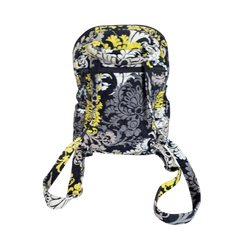 Vera Bradley Backpack Retired Baroque Yellow Black‎ Quilted Cotton Bag